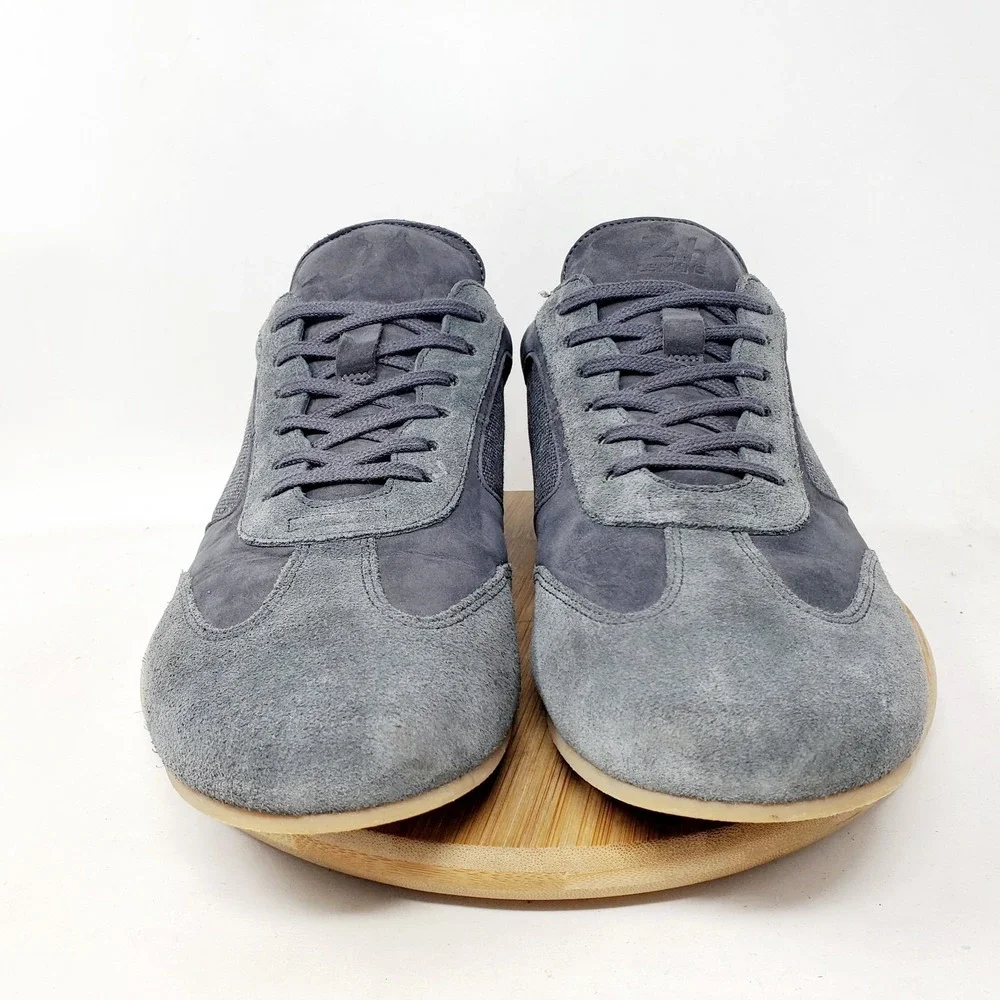 Piloti Endurance Shoes Mens 10.5 Grey Suede Leather Le Mans Driving Sneaker